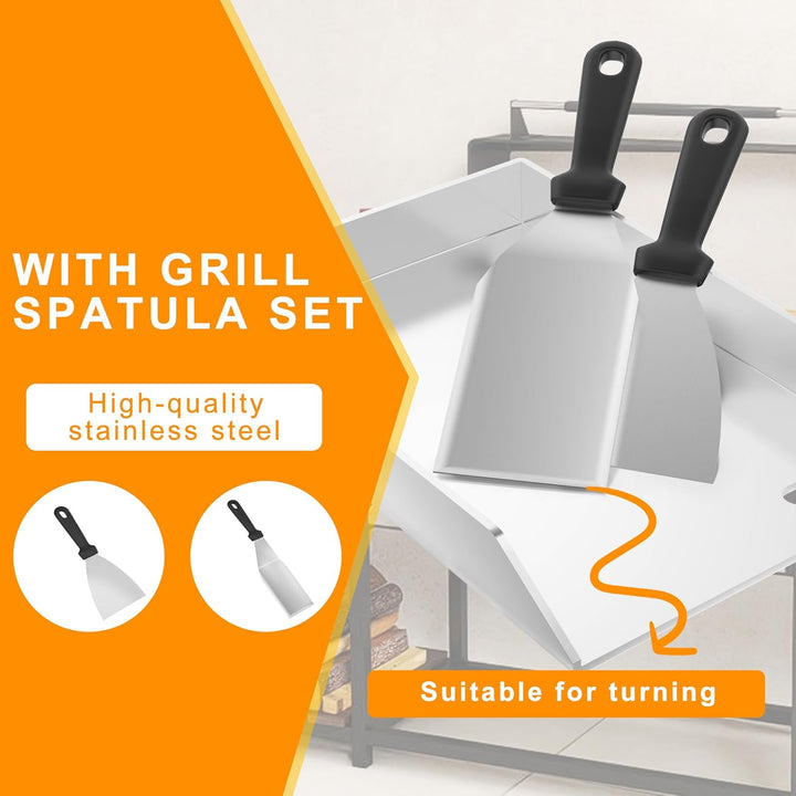 Froadp Edelstahl Grillplatte | 30x45x4cm Universal BBQ Plancha mit Ölrinne | BBQ Plancha für Gas- &