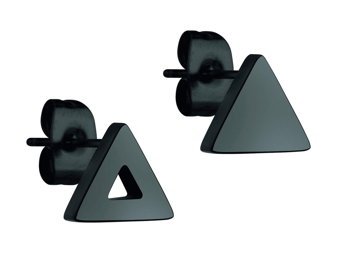 LIEBESKIND BERLIN Damen-Ohrstecker Edelstahl LJ-0298-E-07 Schwarz Dreieck, Schwarz Dreieck