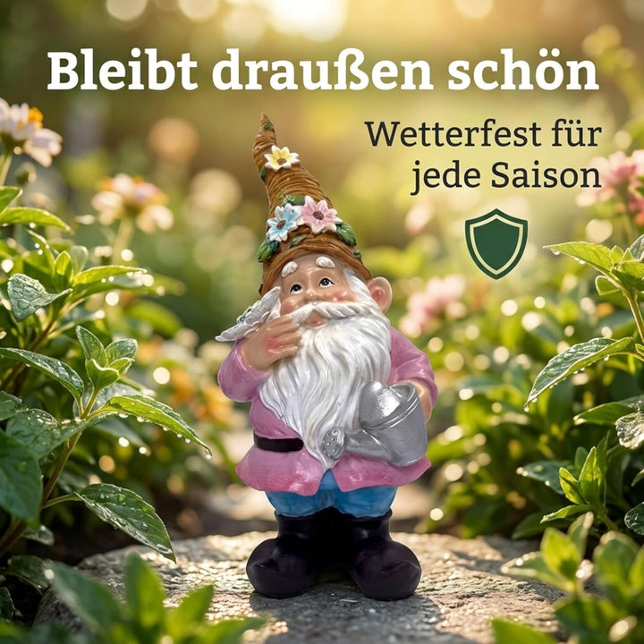 MIJOMA Gartenzwerg Gartengnom GNOME Dwarf Garten Dekoration Gartendeko Wichtel Zwerg für den Garten