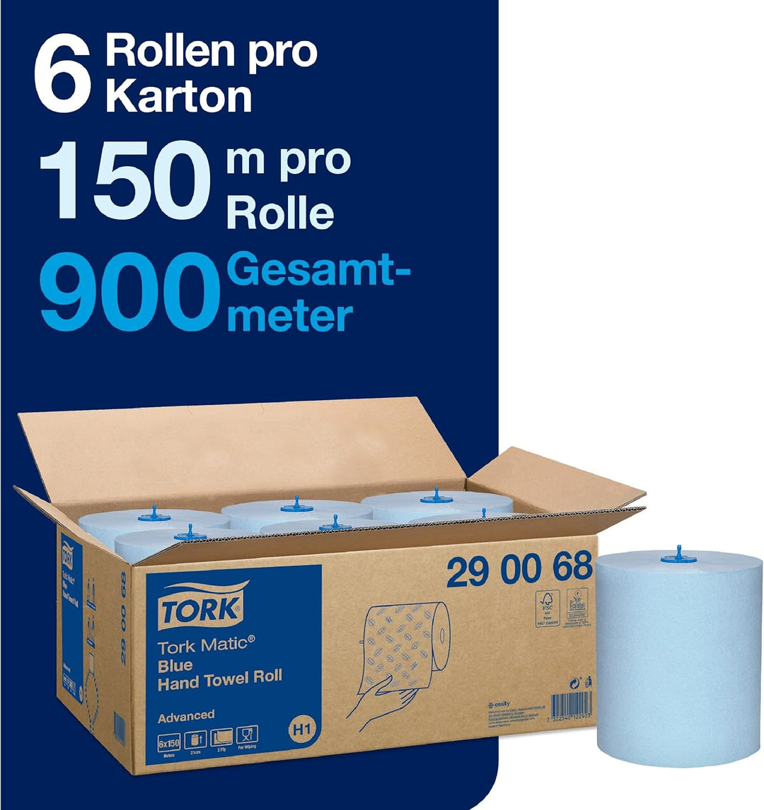 Tork Matic Rollenhandtuch Advanced 290068 - H1 Papierhandtücher für Rollenhandtuchspender, saugfähig