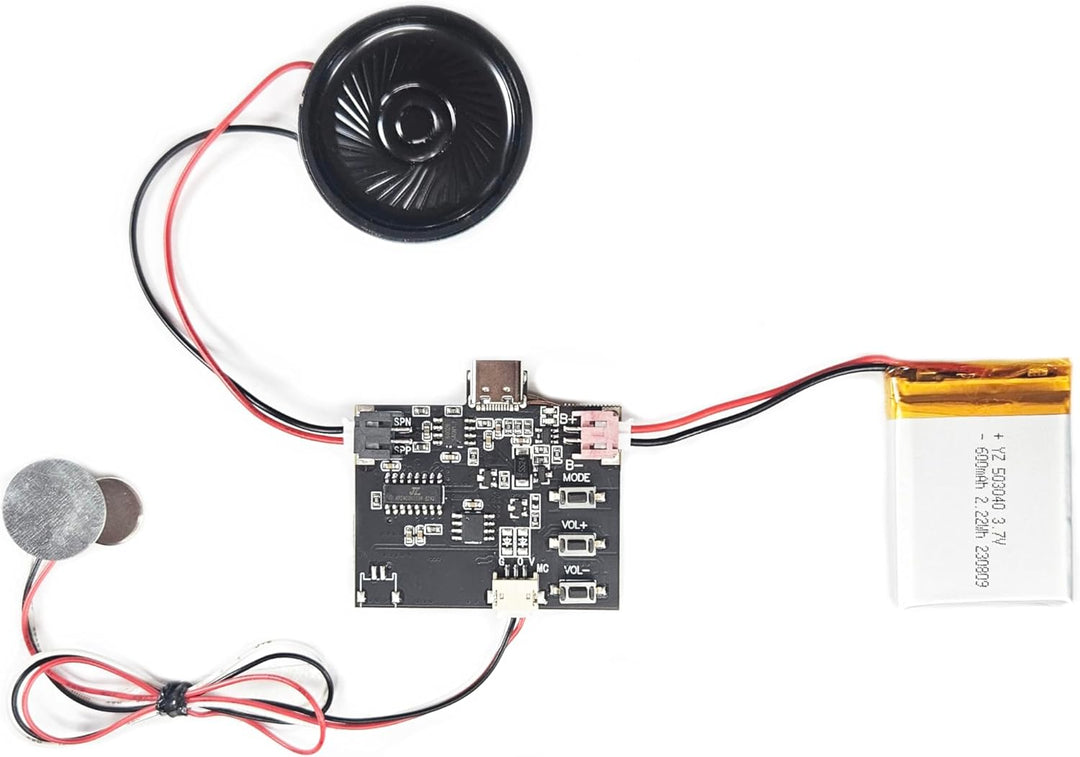 MP3 Soundmodul mit Magnetschalter, 3 Wiedergabeoptionen (Nicht Loop, Loop und Zufall), 128 MB Speich