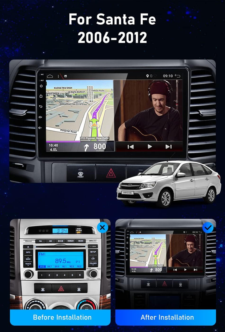JOYX Android 12 Autoradio Passt für Hyundai Santa FE (2006-2012) - [2G+32G] - Rückfahrkamera KOSTENL
