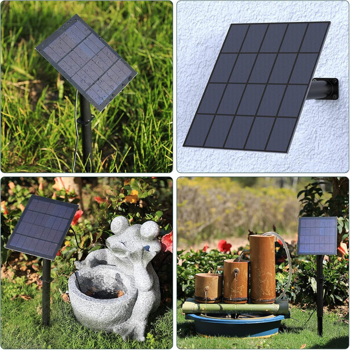 AMZtime 3,5W DIY Solar Springbrunnen für Aussen mit 1,5M Wasserleitung und Pfahl, Upgrade Solar Teic