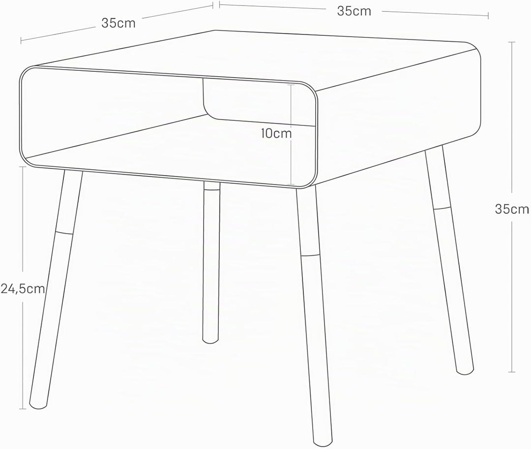 Low side table - Plain - white Weiss, Weiss