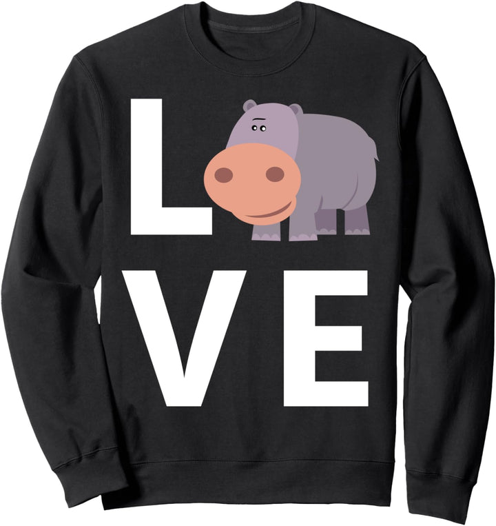 Lustiges Nilpferd Love Cute Vintage Hippo Tierfreunde Gesche Sweatshirt