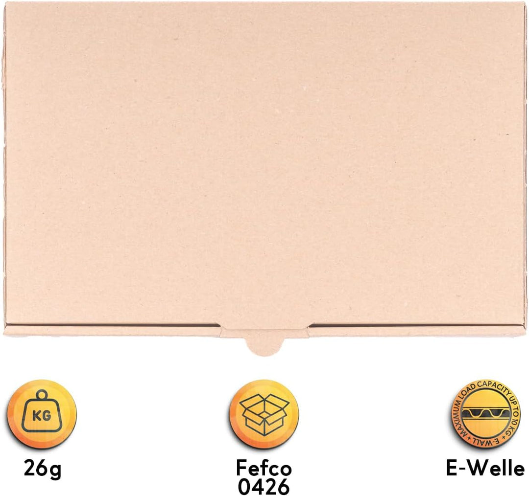 500 Maxibriefkartons Versandkartons Faltschachtel Faltkarton Maxibrief 180 x 100 x 30 mm, Braun, MB-