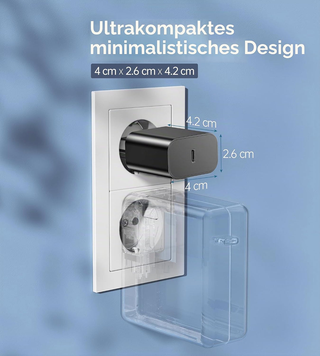 20W USB C Adapter, USB-C Ladegerät kompatibel mit i-Phone 17/16/15/14/13 Plus Pro Max Mini, i-Pad, A