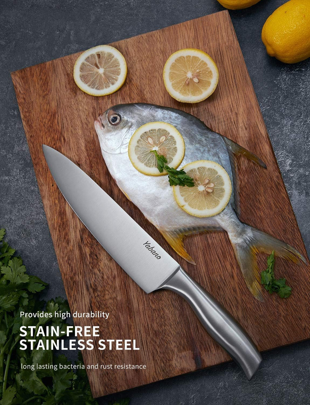 Yabano Messerblock Profi Messer Set, 16-TLG Edelstahl Kochmesser Set mit Holzblock, Messerset, Knife