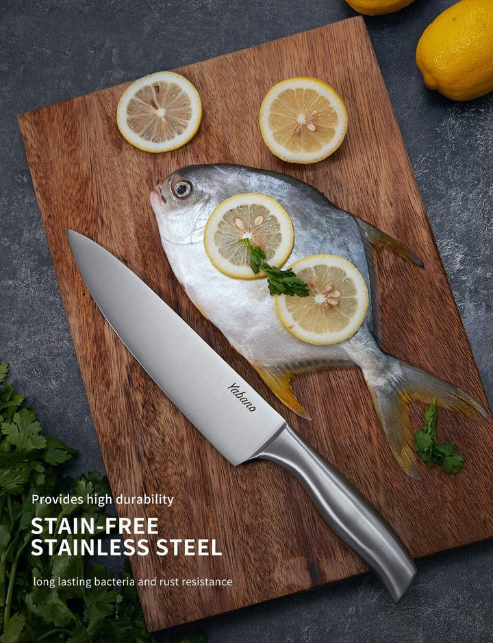 Yabano Messerblock Profi Messer Set, 16-TLG Edelstahl Kochmesser Set mit Holzblock, Messerset, Knife