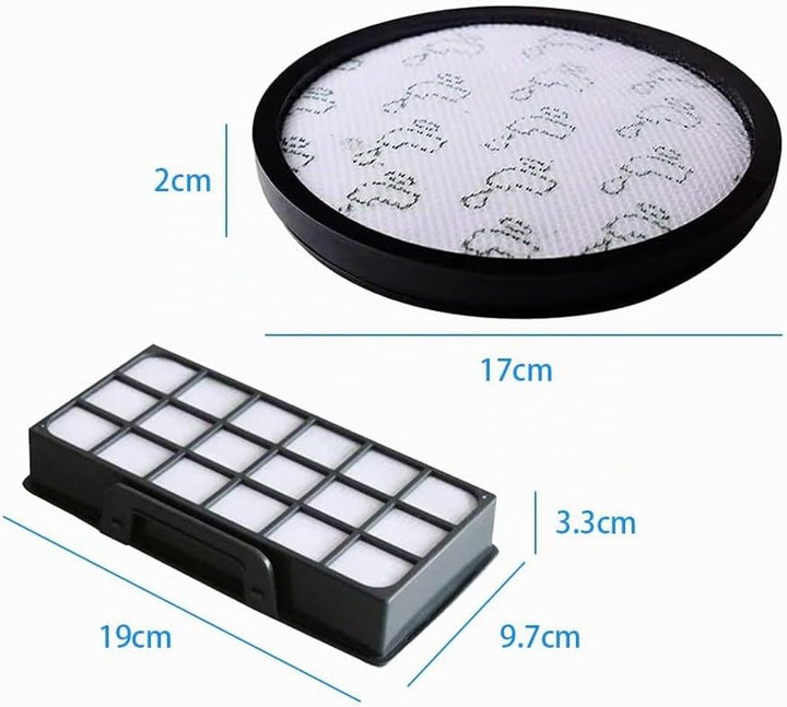2 Sätze RO6921EA Filter, Ersatzfilter für Rowenta X-Trem Power Cyclonic/Silence Force Cyclonic Staub