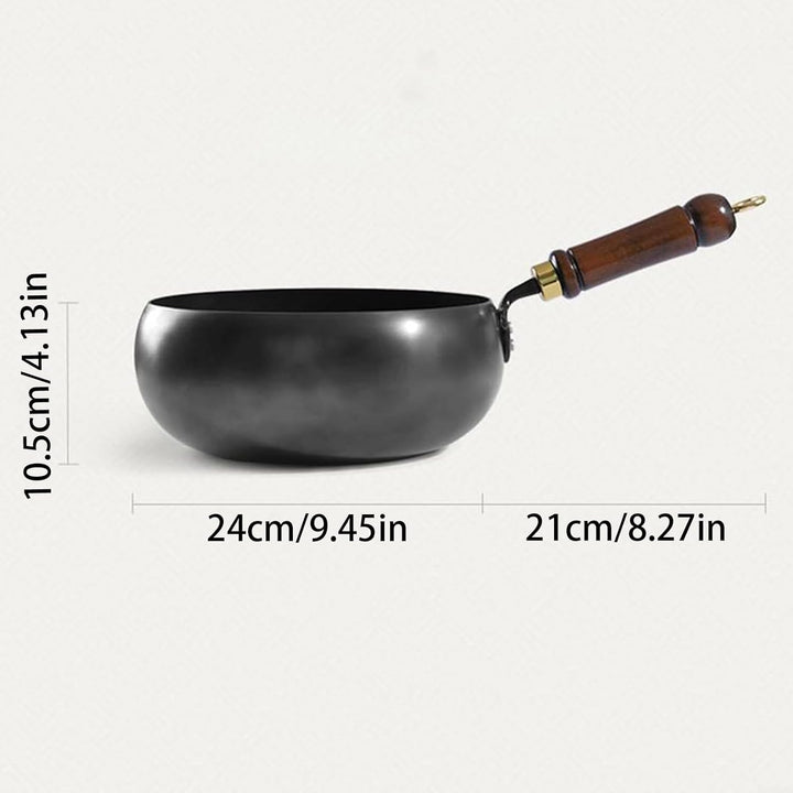 Handmade Chinese Cast Iron Wok, Eisenpfanne, Frying Pan, Hand Forged Pot, Non-Stick Pan With Lid And