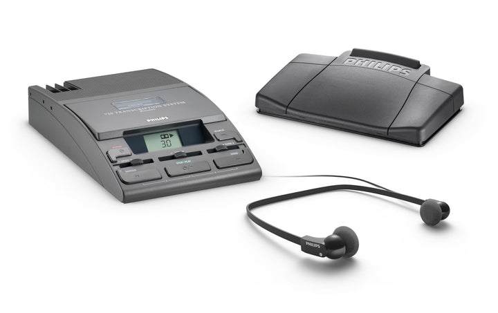 Philips LFH0720T Schreibtisch-Wiedergabesystem Mini Kassette, anthrazit Single, Single