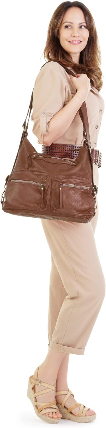 Samantha Look Shopper Echt Leder Damen - 021327 Cognac, Cognac