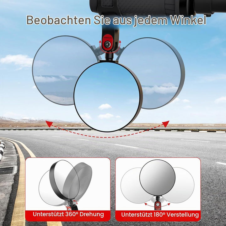 2 Stück Rückspiegel für Segway Ninebot MAX G30 &amp; G3, Einstellbarer Weitwinkel-Rückspiegel, Kompatibe