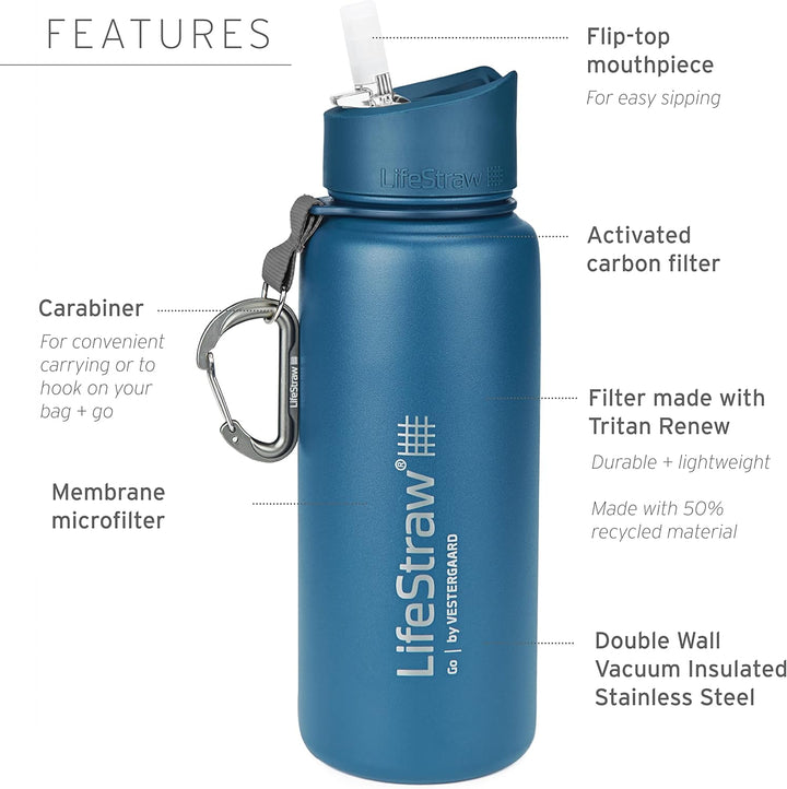 LifeStraw Go Stainless Steel (white), 710 ml Weiss, Weiss