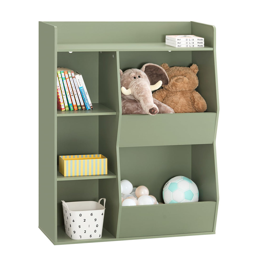 SoBuy Kinder Bücherregal Montessori Regal Kinderzimmer mit 5 Offenes Fach Kinderregal für Spielzeug