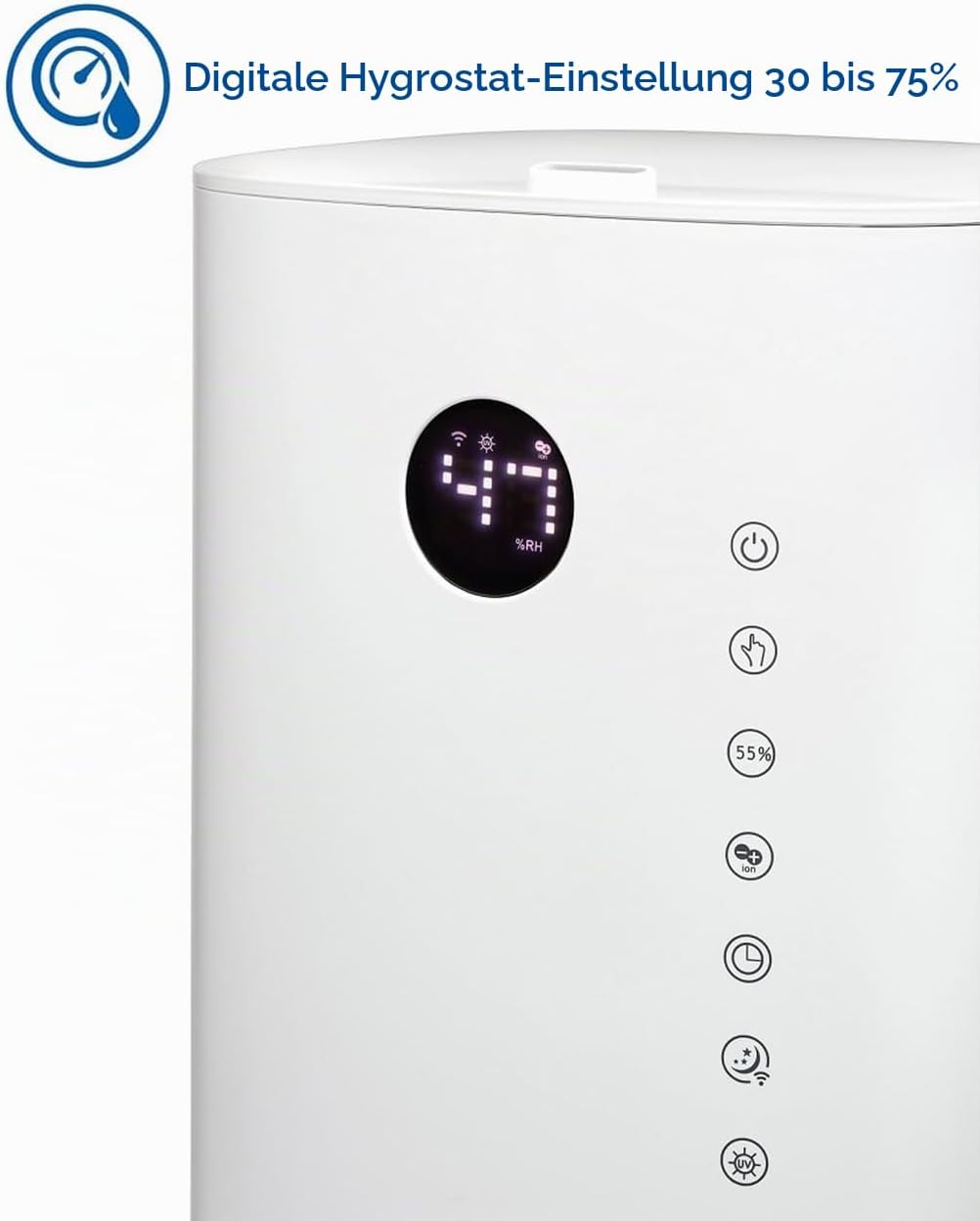 Clean Air Optima CA-604 - Luftbefeuchter mit Ionisator - Befeuchtungsleistung max. 400 ml/h - Wasser