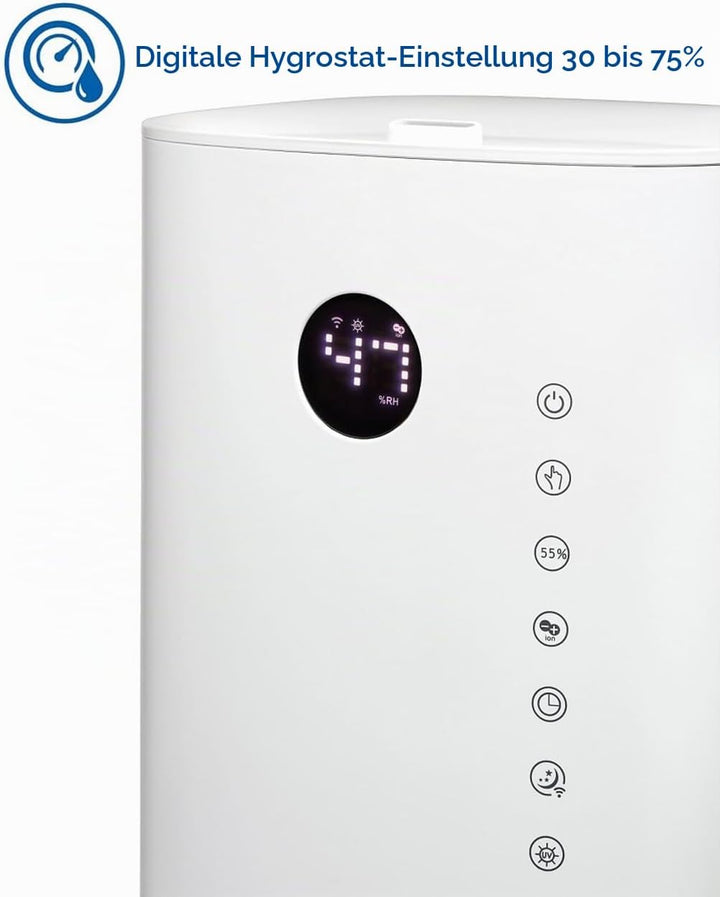 Clean Air Optima CA-604 - Luftbefeuchter mit Ionisator - Befeuchtungsleistung max. 400 ml/h - Wasser