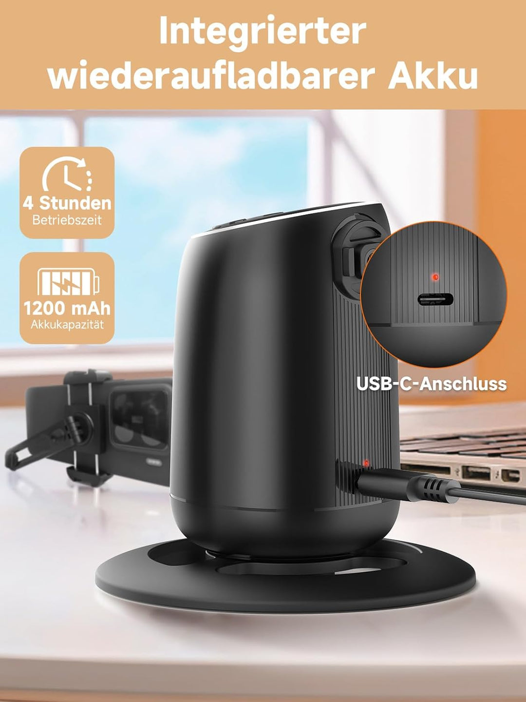 Rollei Easy Creator Desktop mit AI Tracking Automatischer Gesichtsverfolgung Handy Stative 360 Video