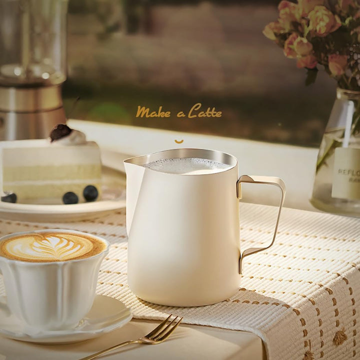 Hoshen Espresso-Dampfkrug aus Edelstahl, Milchaufschäumer, Latte-Kunst-Tasse, Espresso, Latte, Cappu