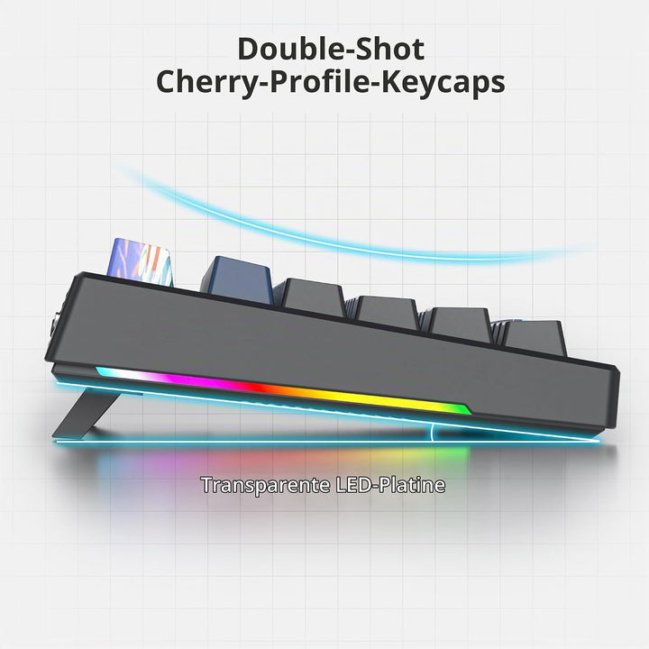 SOLIDEE 95% mechanische Gaming-Tastatur,hot-swap-fähige Tastatur mit weisse Schalter,Gasket RGB-Hint