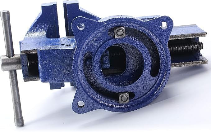 uyoyous Schraubstock 150mm Spannweite für Werkbank 360° drehbar Gusseisen Rostschutz Amboss Tischsch