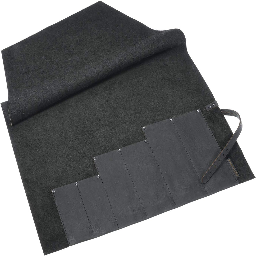 Rolltasche Kochmesser, Messerrolle, Messertasche, aus gewachstem Öko Rindleder, hergestellt in Deuts