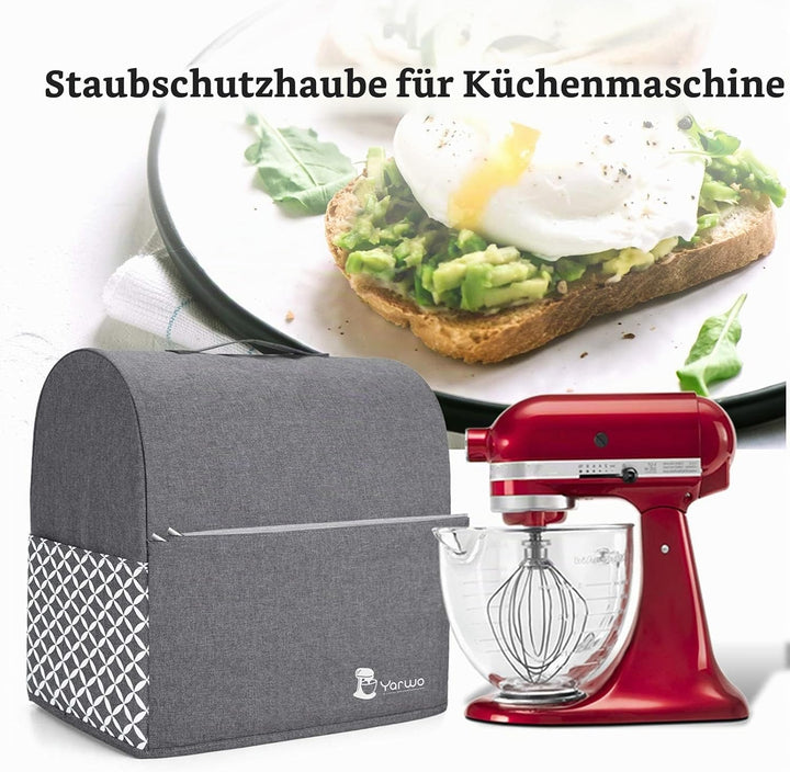 Yarwo Abdeckhaube Kompatibel mit Kitchen Aid Küchenmaschine Zubehör, Schutzhülle mit Oberem Griff fü