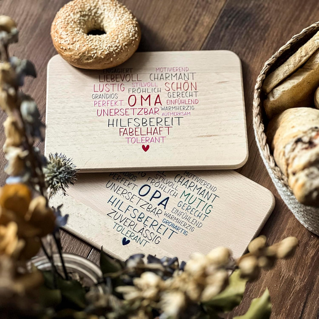 Spruchreif · 2er Set Frühstücksbrettchen Oma und Opa · Geschenkidee Grosseltern · Geschenk Opa · Ges