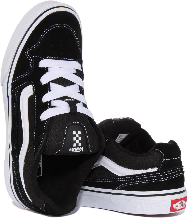 Vans Unisex Kinder Caldrone Sneaker 39 EU Suede Mesh Black White, 39 EU Suede Mesh Black White