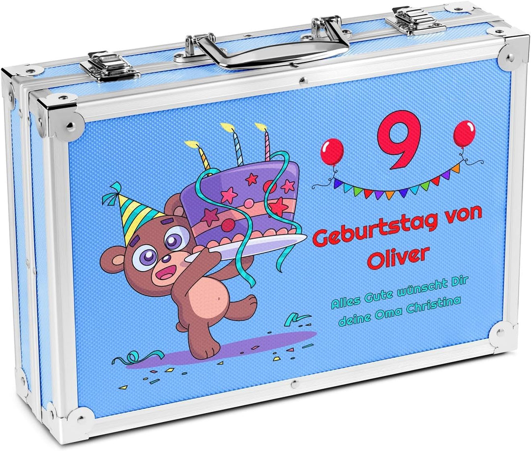 Maverton personalisiertes Kunstset für Kinder - 118-teilig Malkoffer - Buntstifte Koffer Set - Gesch