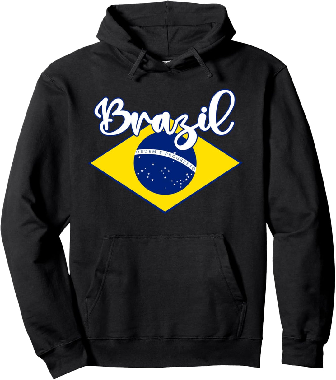 Brazilian Flag Colors Design. National Brazil / Brasil Pullover Hoodie
