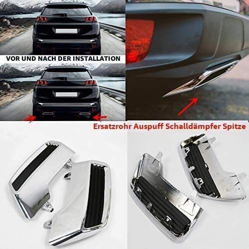 ABS Auspufftopf Endrohr Ersatzdeckel 2 Stück Für 3008 5008 2017-2020