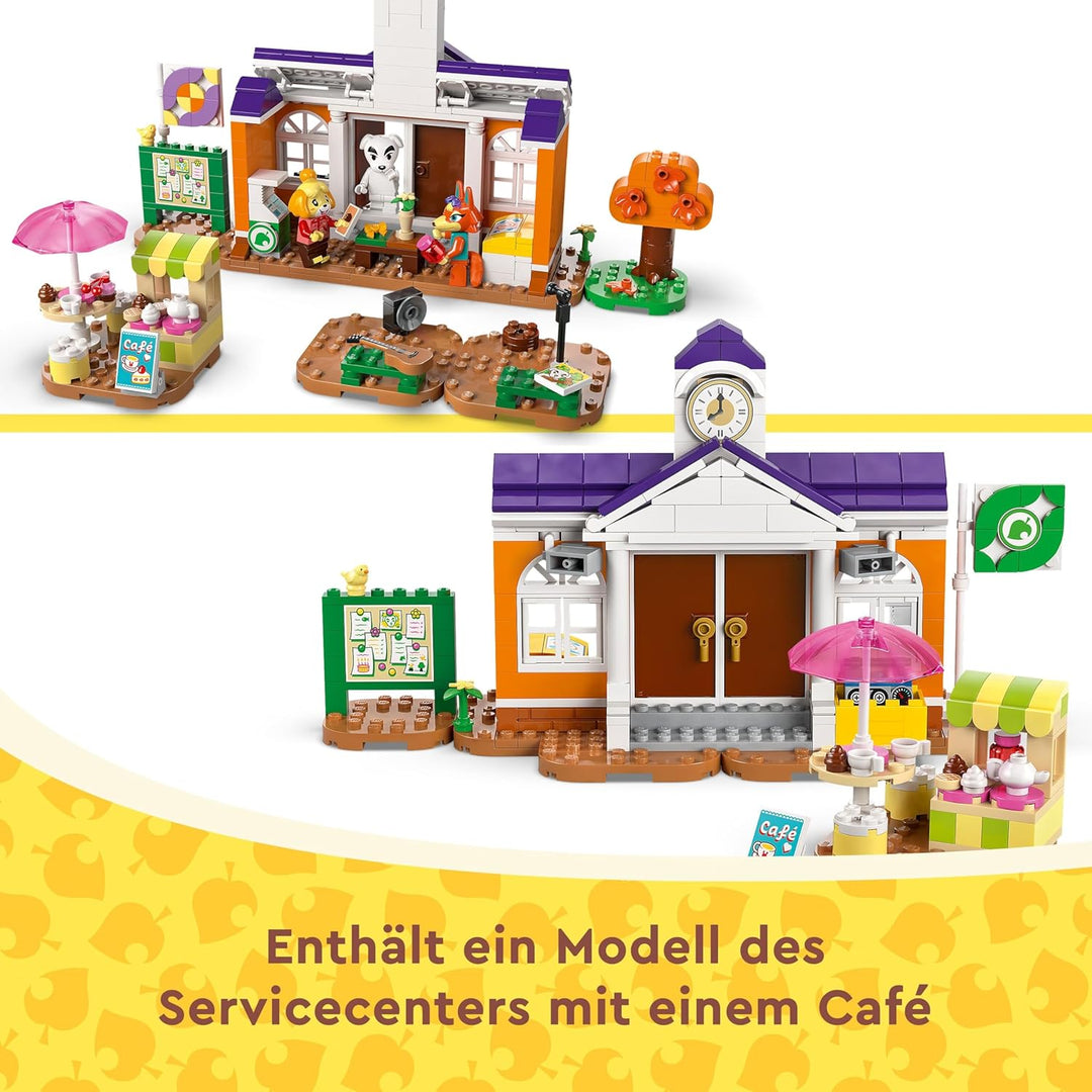 LEGO Animal Crossing K.K. spielt auf dem Festplatz, Bauspielzeug mit Café und Auto aus den Videospie