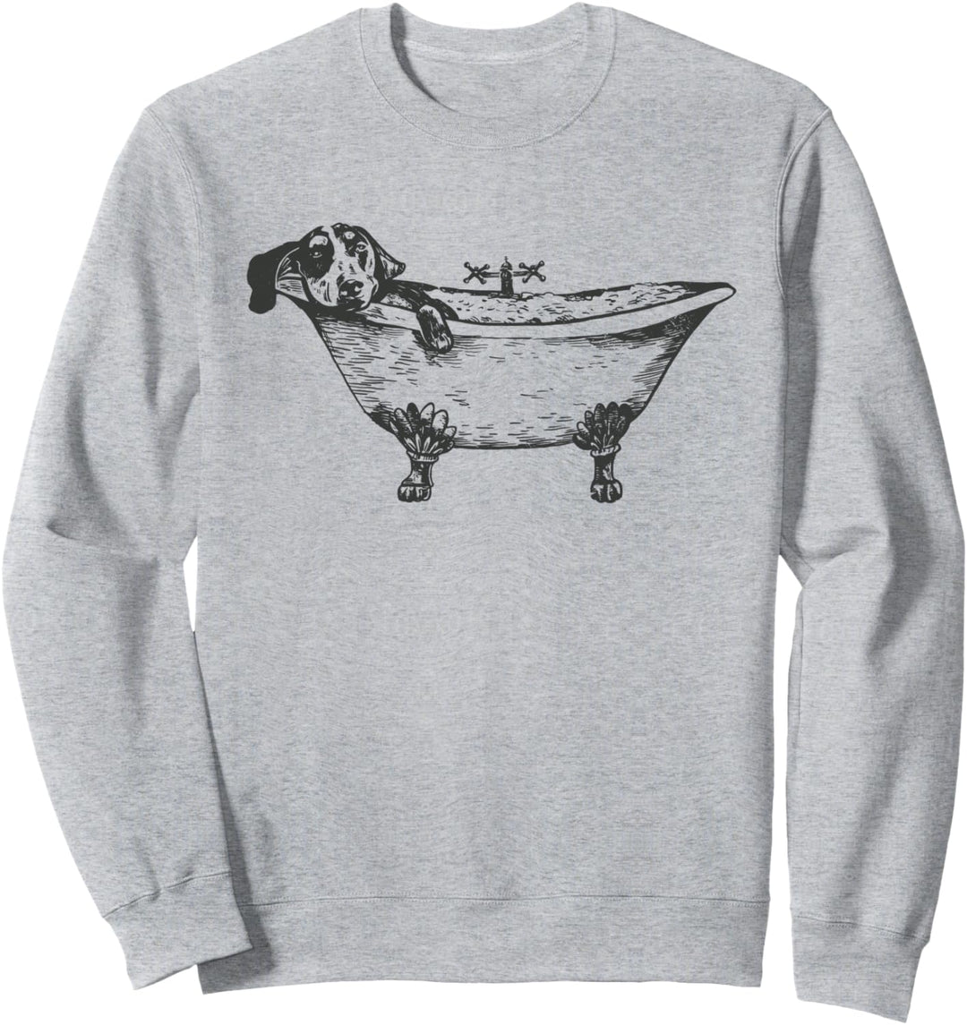 Dackel Hundebadewanne Tierbadewanne Handgezeichnet Sweatshirt