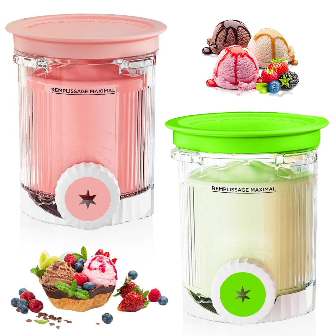 DAZZTIME Behälter für Ninja Creami Deluxe Pints,2 Stück Ersatz für Ninja Creami Deluxe Pints und Dec