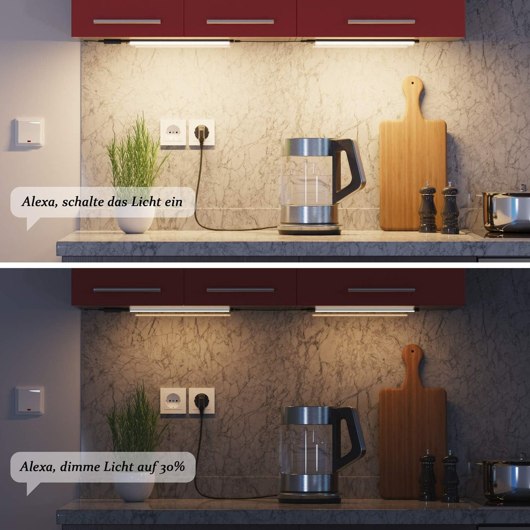 ledscom.de Smarte LED Unterbau-Leuchte SIRIS schwarz matt mit Netzteil und WLAN-Controller flach, Sm