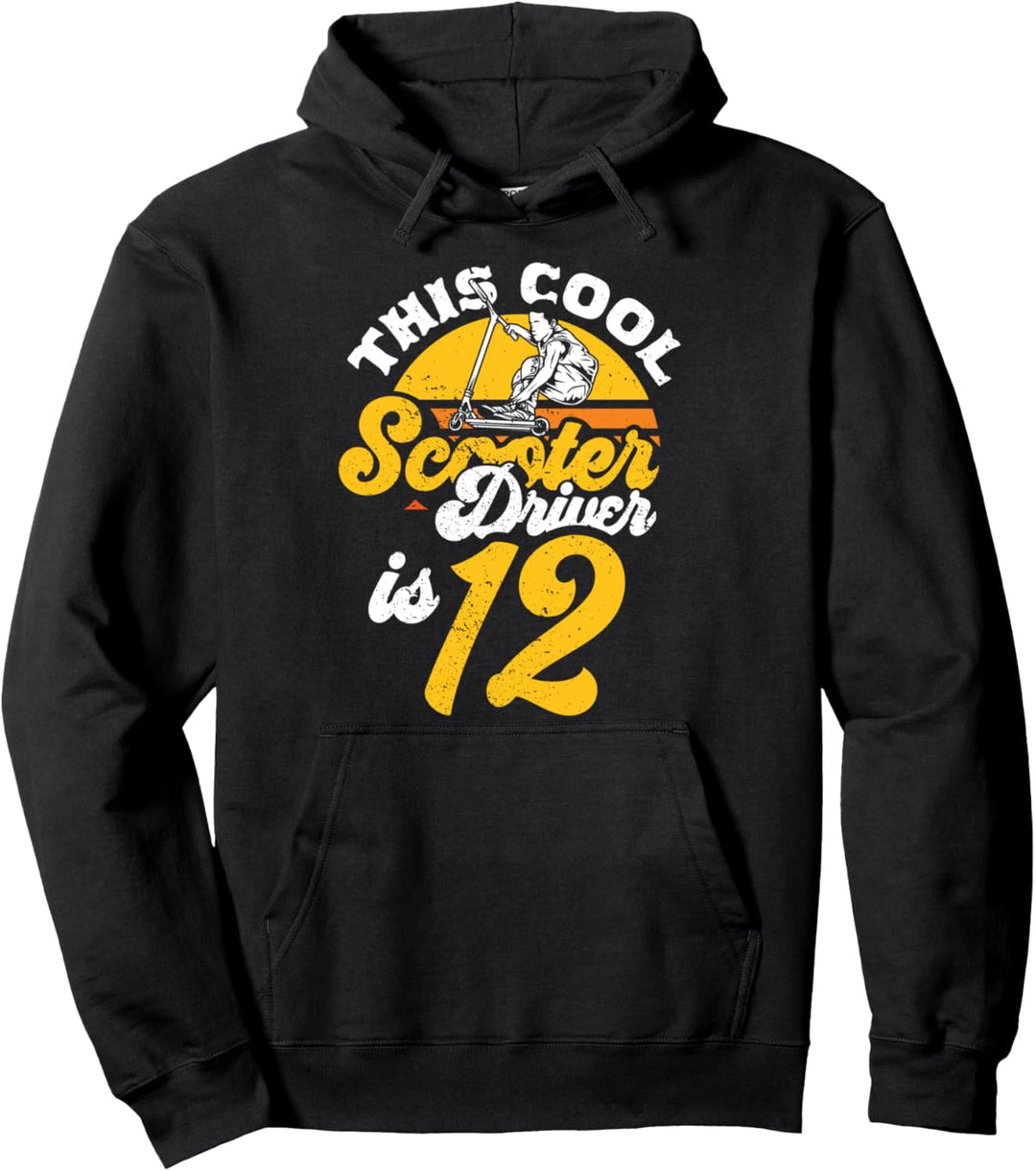 12. Geburtstag Geschenk Roller Fahrer Scooter Jungs Kinder Pullover Hoodie