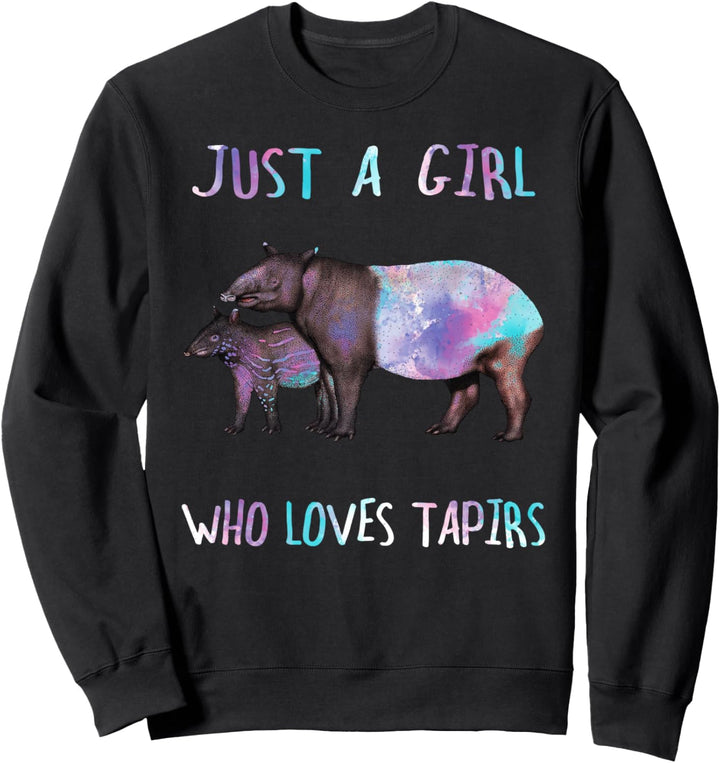 Watercolor Animal Wildlife Just A Girl Who Loves Tapirs Sweatshirt