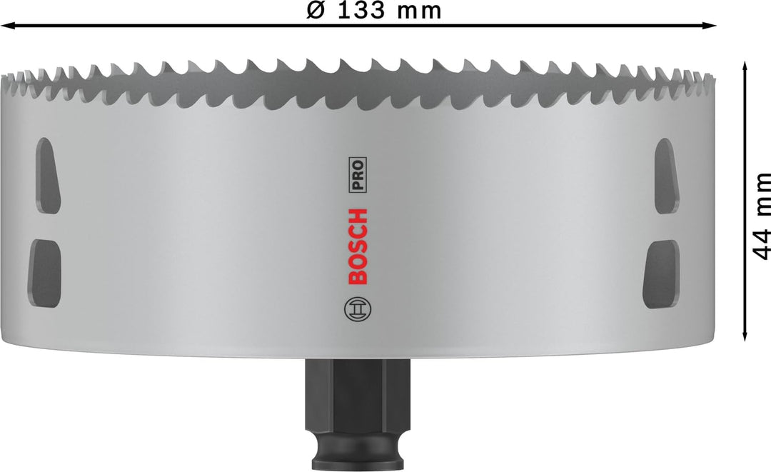 Bosch 1x PRO Multi Material Power Change Plus Lochsäge (für Weichholz, Trockenbauwand, Ø 133 mm, Pro