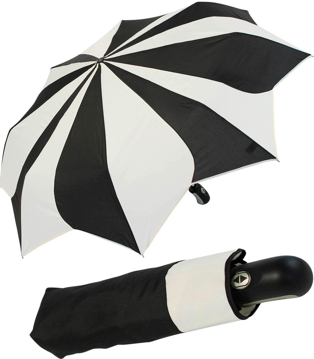 Damen Taschenschirm Pierre Cardin Auf-Zu-Automatik - Sunflower - schwarz-weiss, Schwarz-weiss