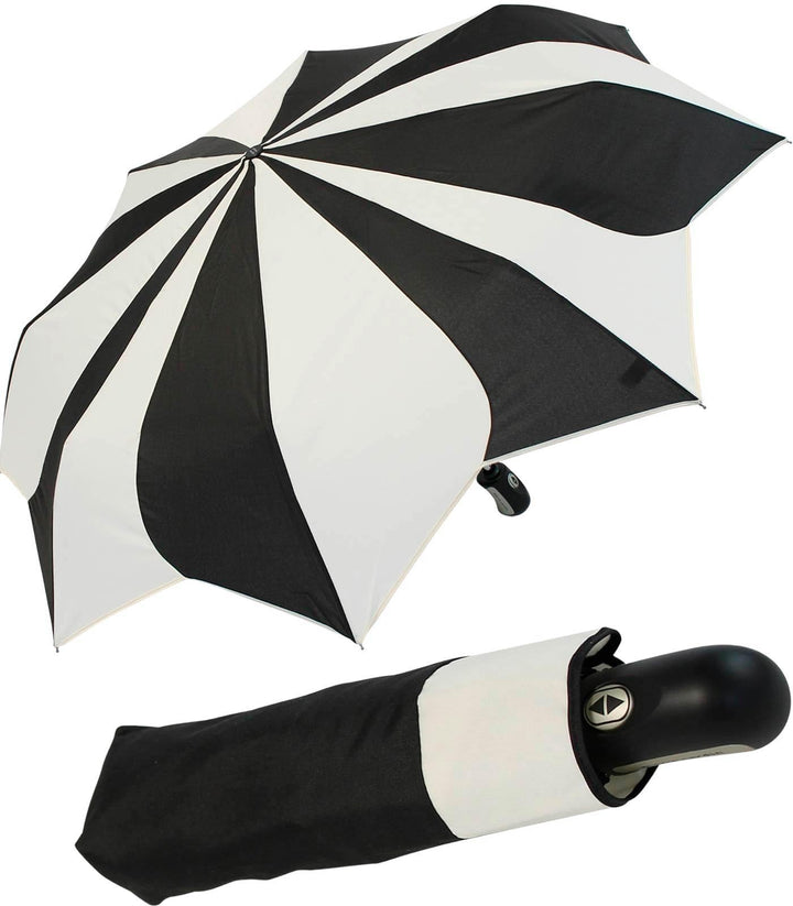 Damen Taschenschirm Pierre Cardin Auf-Zu-Automatik - Sunflower - schwarz-weiss, Schwarz-weiss