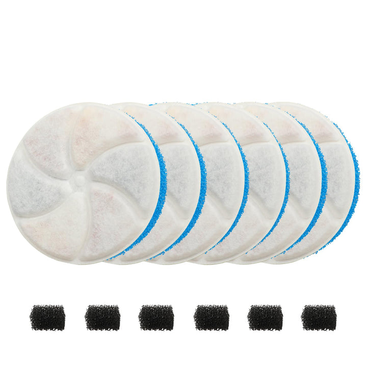 6Pcs Hundebrunnen-Filter, kompatibel mit Dwarfuarm 5L Haustier-Wasserbrunnen Edelstahl 6 Pcs, Edelst