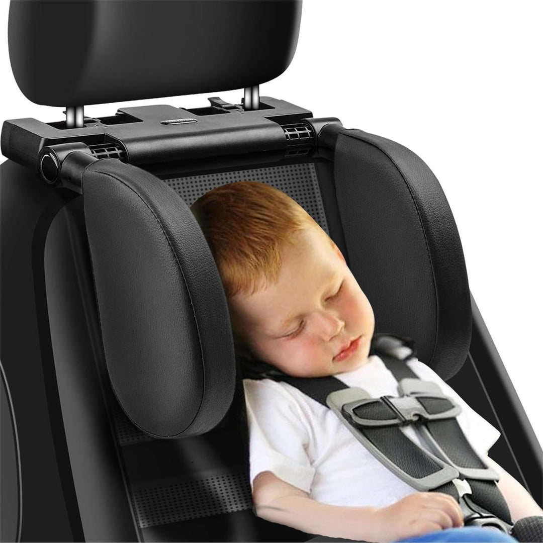 2 Pack KopfstüTze Auto Kinder, 180 Grad Verstellbares Atmungsaktiv Leder Nackenstütze Auto,Nackenkis