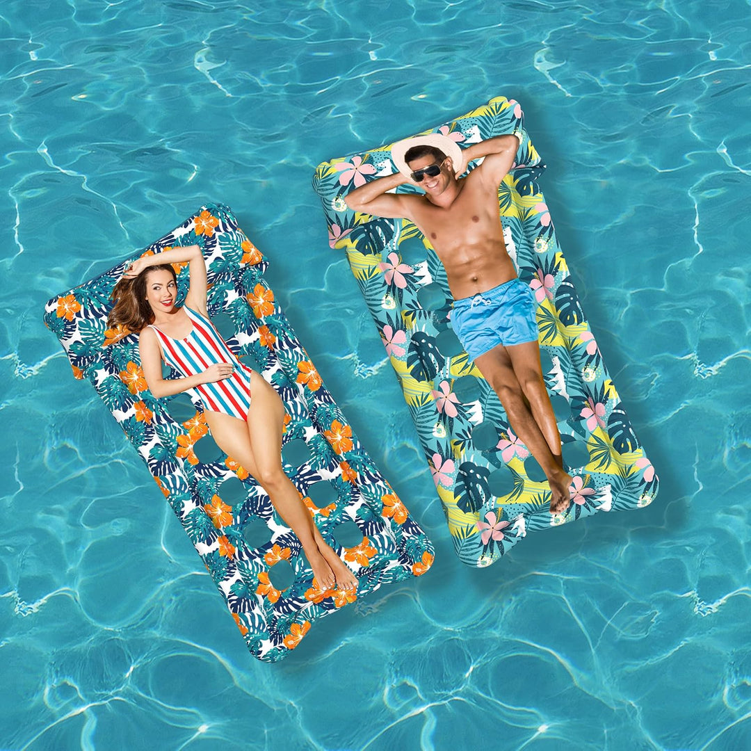HomeKaren Übergrosse Pool-Floats Lounge 2er-Pack 185,42 cm x 83,82 cm, aufblasbares Tanning-Pool-Flo