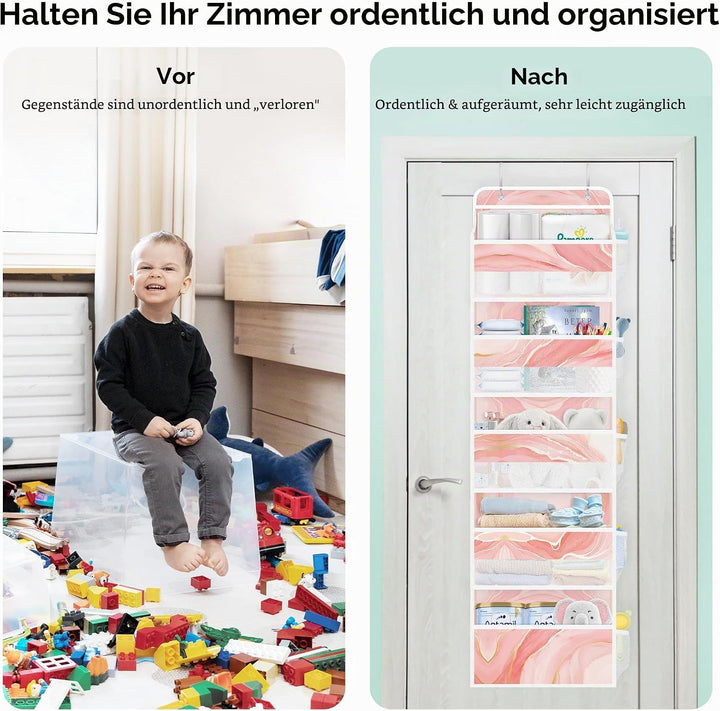 Clastyle Marmor Tür Hängeaufbewahrung Faltbar Hängeorganizer für Camping Bad Schrank Schlafzimmer Mä