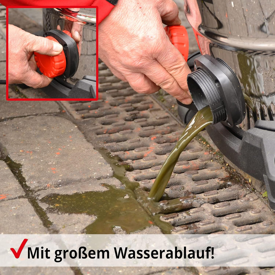 Hecht Nass und Trockensauger – starker Industriestaubsauger mit Steckdose – Einschaltautomatik – 35