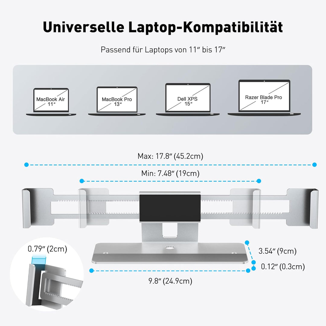 AboveTEK Laptop-Schliessstation, Aluminium-MacBook-Sicherheitsschloss mit sicherem Kupferzylinder, k