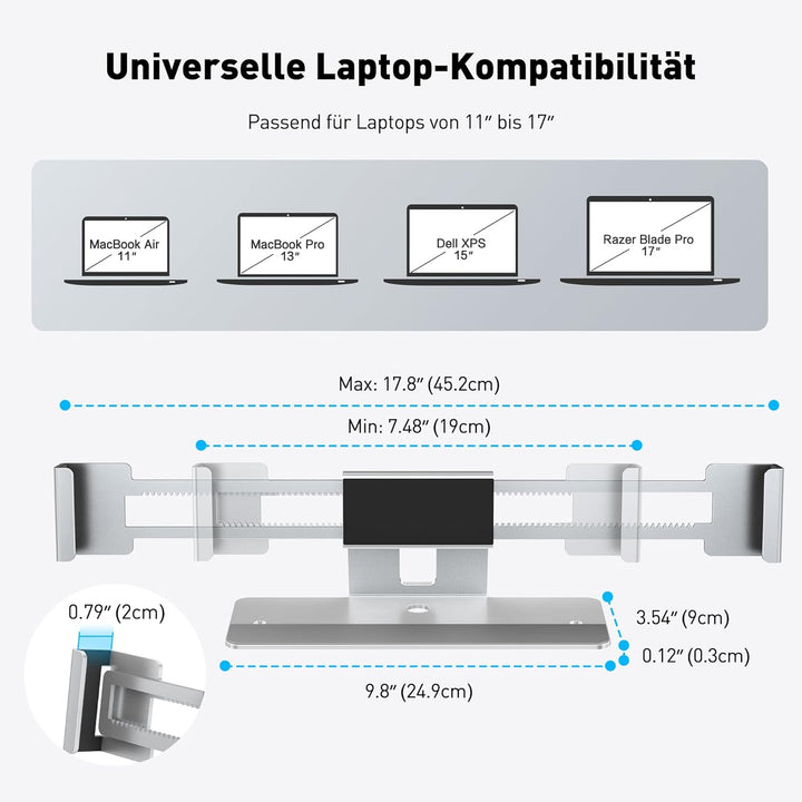 AboveTEK Laptop-Schliessstation, Aluminium-MacBook-Sicherheitsschloss mit sicherem Kupferzylinder, k