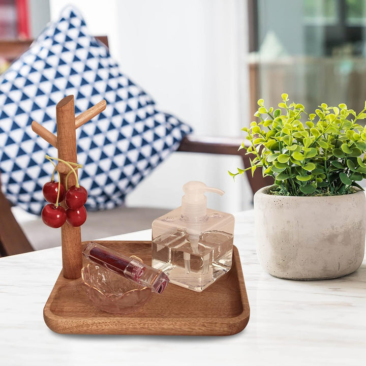 CYQGDKF Schlüsselschale für Eingangstisch, Holz-Tablett Organizer, Parfüm-Tablett für Kommode, 3 Ebe